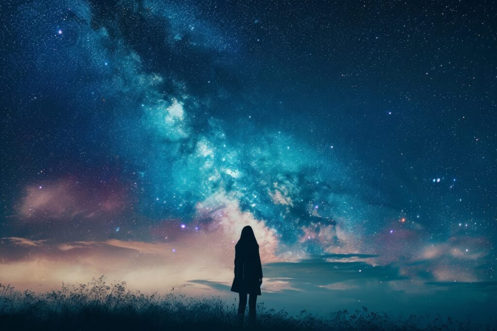 woman pondering space